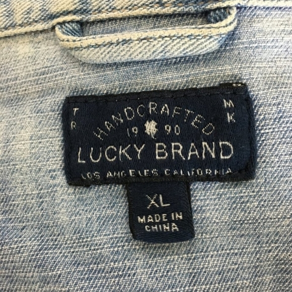 Lucky Brand Denim Vest with Eyelet Lace Back XL - Picture 5 of 7